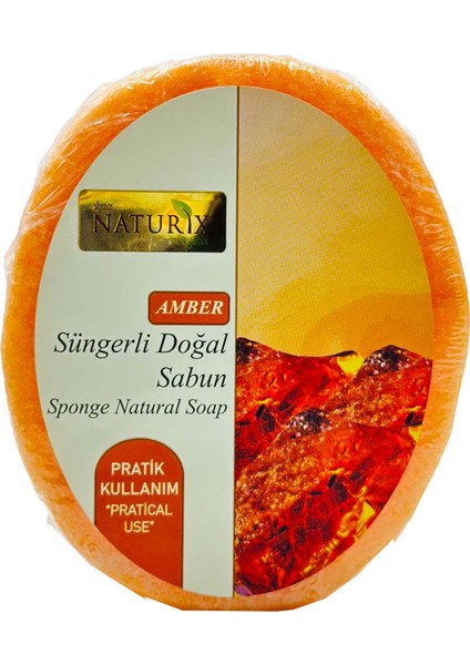 Doğal Amber Soap Peeling Etkili Ferahlatıcı Natural Amber Süngerli Sabun 150 gr