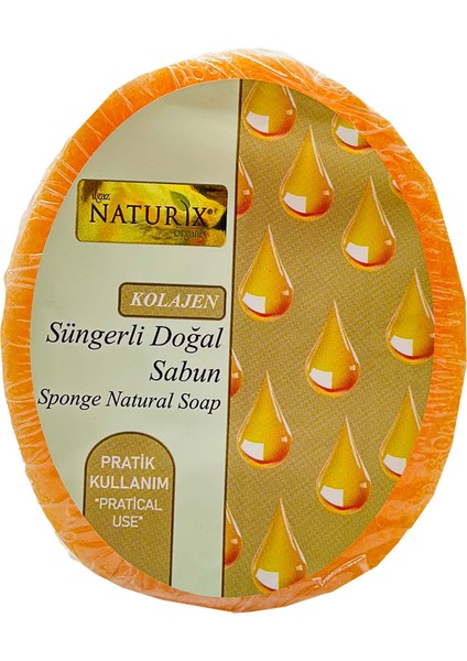 Doğal Collagen Soap Yaşlanmayı Natural Kolajen Süngerli Sabun 150 gr