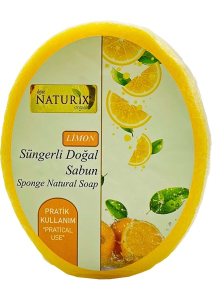 Doğal Lemon Soap Peeling Etkili Natural Limon Süngerli Sabun 150 gr