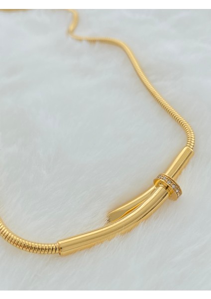 Çivi Tasarım Gold Çelik Kolye fiyatları