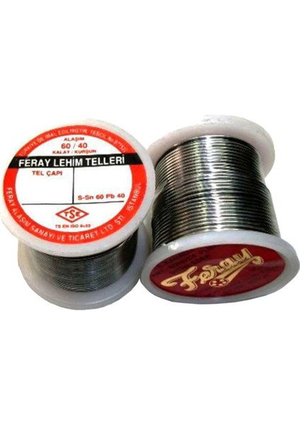 Feray 1 mm / 200 Gram Feray Lehim Teli 60 Kalay 40 Kurşun 60/40 - 5 Kanal Pastalı Flux Lı Lehim