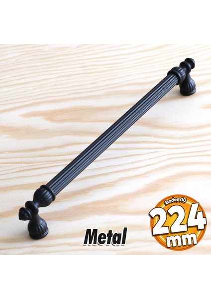 Şah Kulp Mobilya Mutfak Dolabı Çekmece Dolap Kulpları Kapak Kulpu Kulbu Siyah 224 mm Metal