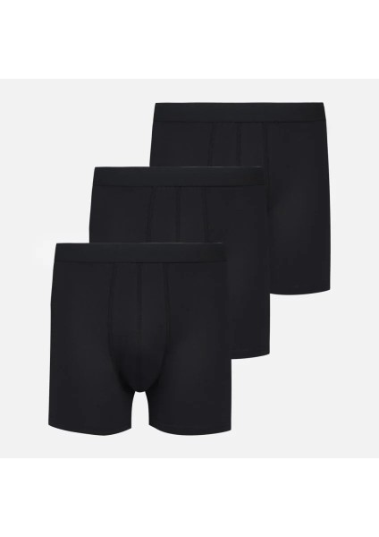 3'lü Siyah Erkek Boxer