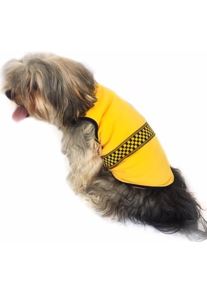 Yellow Black Checker Atlet Köpek Kıyafeti Köpek Elbisesi XXL