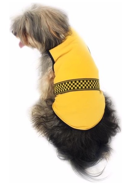 Yellow Black Checker Atlet Köpek Kıyafeti Köpek Elbisesi XXL
