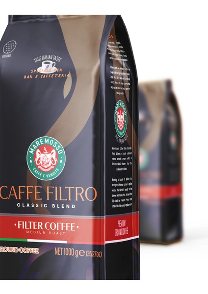 Caffe Filtro Clasico Blend Klasik Filtre Kahve (ÇEKİRDEK VEYA ÖĞÜTÜLMÜŞ) 2X1 Kg Paket