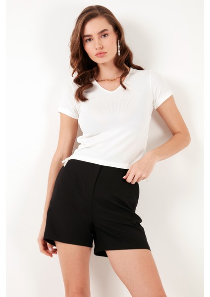 Slim Fit V Yaka Yanları Büzülebilir Bluz Kadın Bluz 5864011 modelleri