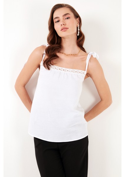 Pamuklu Regular Fit Ip Askılı Bluz Kadın Bluz 611BZ0299 modelleri
