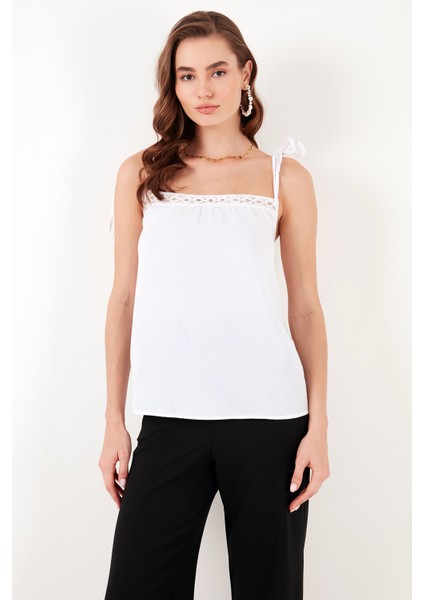 Pamuklu Regular Fit Ip Askılı Bluz Kadın Bluz 611BZ0299 indirimleri