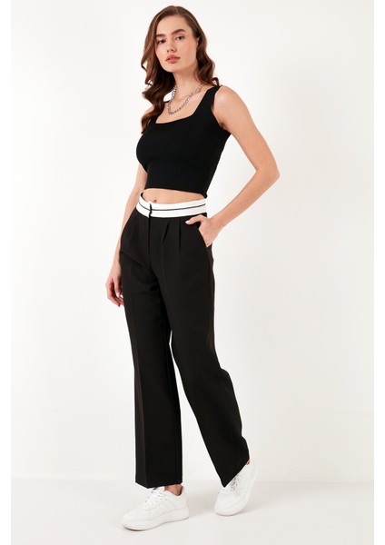 Yüksek Bel Regular Fit Geniş Paça Pantolon Bayan Pantolon 611PL061 fiyatları