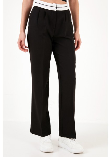 Yüksek Bel Regular Fit Geniş Paça Pantolon Bayan Pantolon 611PL061 modelleri