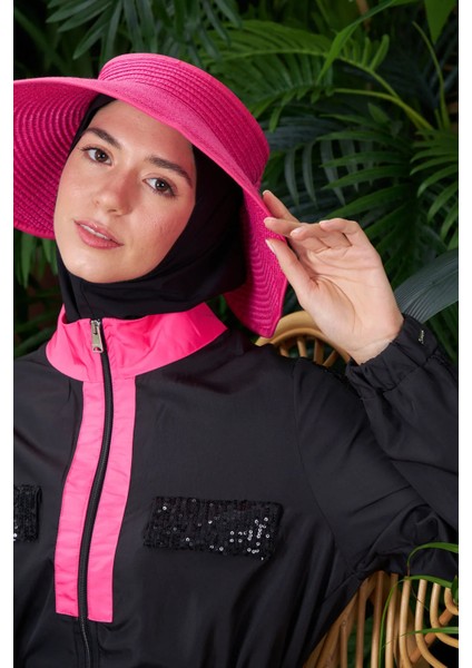 Üstü Paraşüt Kumaş Altı Likralı Mayo Kumaşı Payet Detaylı Kadın Tesettür Mayo 36242 fiyatları