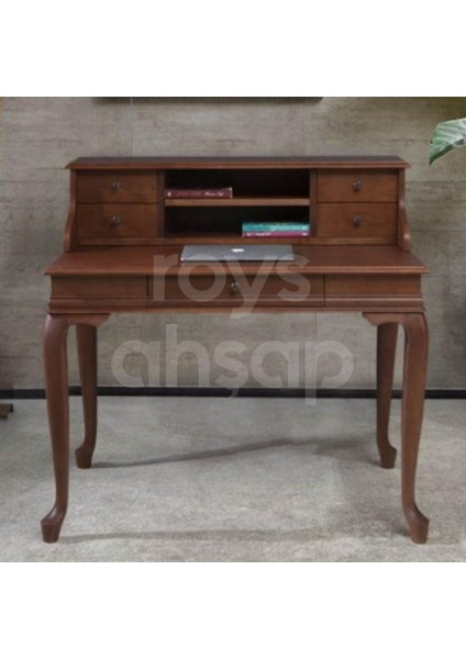 Roys Ahşap 5216 Ceviz 110 Cm Çekmeceli Lükens Raflı Ofis Çalışma Masası