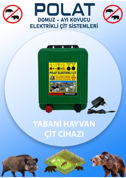 POLAT ELEKTRİKLİ ÇİT CİHAZI GECE GÜNDÜZ SENSÖRLÜ AYAR BUTONLU