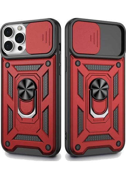 Apple iPhone 13 Pro Uyumlu Kızaklı Kamera Korumalı Tank Kılıf