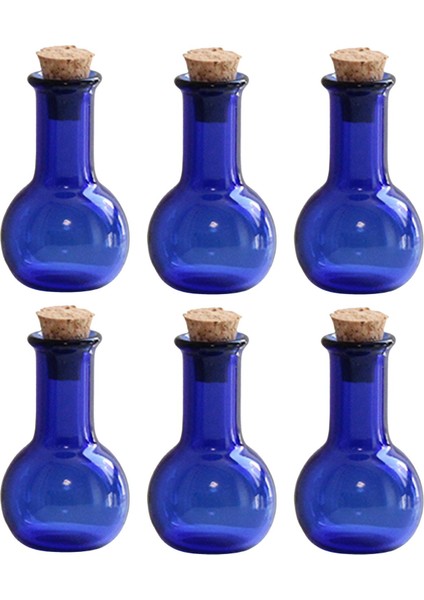 6'lı Mini Cam Şişe I Şişe Şişesi Mavi (Yurt Dışından)
