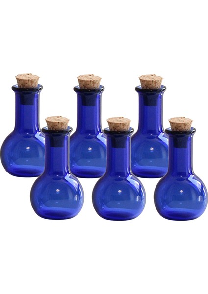 6'lı Mini Cam Şişe I Şişe Şişesi Mavi (Yurt Dışından) fırsatları