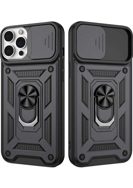 Apple iPhone 13 Pro Uyumlu Kızaklı Kamera Korumalı Tank Kılıf