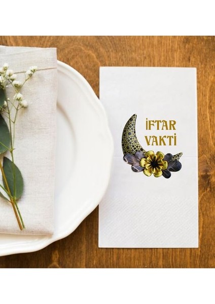 Ramazan Sofralarına Özel Iftar Vakti 2 Baskı Peçete Sunum Peçetesi 50 Adet