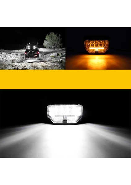 Off Road Sis Farı Modifiye Gündüz Ledi Mını 3 Inç 76 mm 21 LED Çift Renk Delici Işık ve Sarı Gündüz Oto Lambası