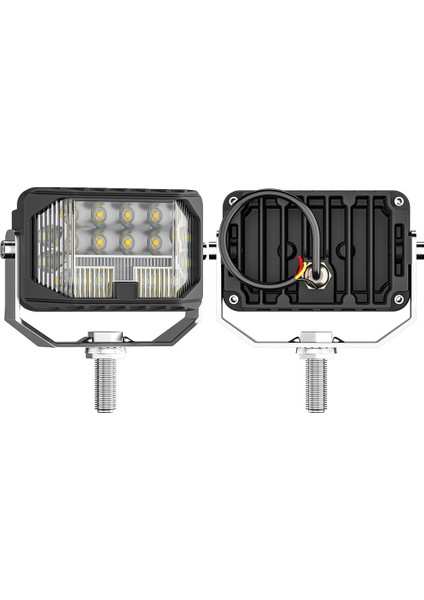 Off Road Sis Farı Modifiye Gündüz Ledi Mını 3 Inç 76 mm 21 LED Çift Renk Delici Işık ve Sarı Gündüz Oto Lambası