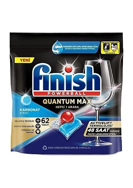 Quantum Max Bulaşık Makinesi Deterjanı Tablet Kapsülü 62'li