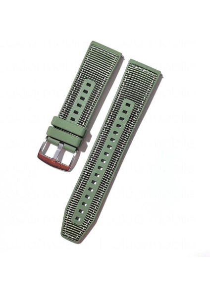 Huawei Watch Gt 2 / Gt2 Pro 46 mm Uyumlu Dokuma & Silikon Kordon Dikişli Örgü Kayış Metal Toka modelleri