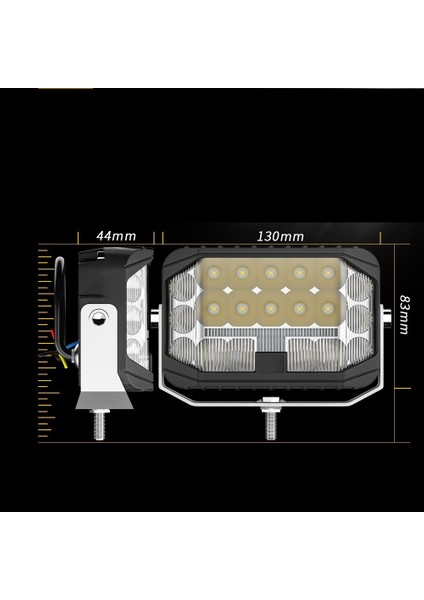 Off Road Sis Farı Modifiye Gündüz Ledi 5 Inç 130 mm Çift Renk Spot Delici Işık ve Sarı Gündüz Oto Lambası