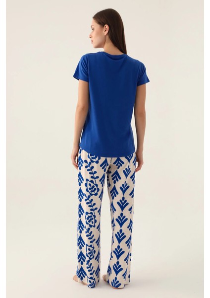 Yumuşak Dokulu Kısa Kol Kadın Pijama Takım 2922