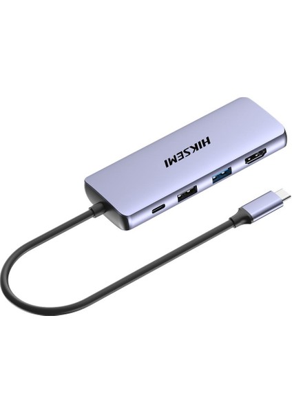 Hiksemi Hs-Hub-Ds8 Type-C To Hdmı+Usb3-3+Usb2+Sd-Tf+Pd Çoklayıcı