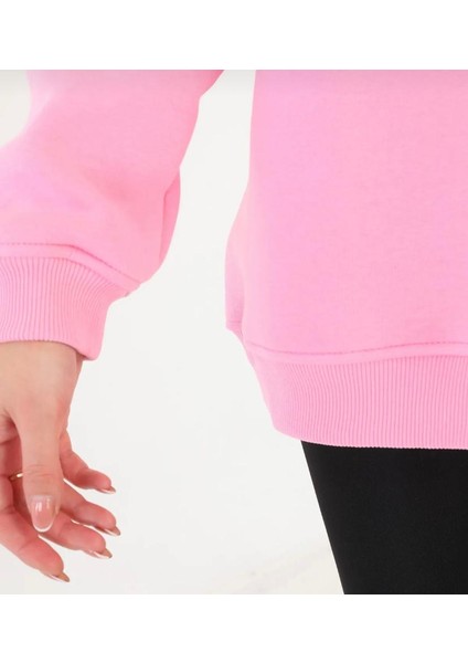 Pembe %100 Organik Kumaş Kapüşonlu Eşofman Takımı