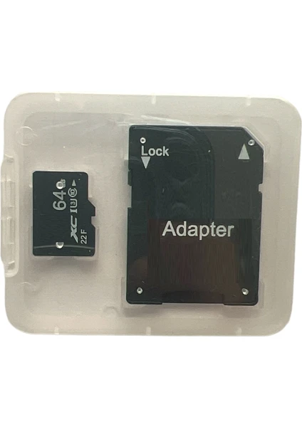 CLASS10 Özellikli 64 GB Hafıza Kartı Adaptör Dahil. Araç Kameraları Için Uyumlu...