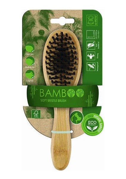 Bamboo Yumuşak Kıl Fırça Köpek Fırçası/Tarağı