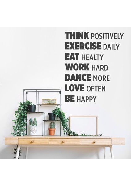 Life Rules Dekoratif Duvar Stickerı, Duvar Dekorasyon Yazıları, Duvar Sticker