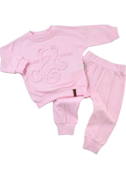 Pıcossa Baby 1165pi Bebek Gofre Ayıcıklı Iki Iplik Pembe Eşofman Takımı