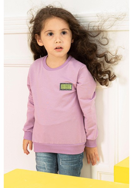 ZepkidsKız Çocuk Fashion Fragment Apikeli Sweatshirt 3-7 Yaş