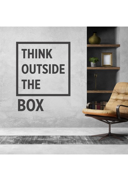 Think Outside The Box Dekoratif Duvar Stickerı, Duvar Dekorasyon Yazıları, Duvar Sticker modelleri