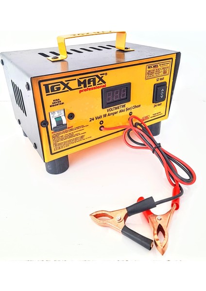 Tgx Max Profesyönel 12-24 Volt 18 Amper Akü Şarj Cihazı