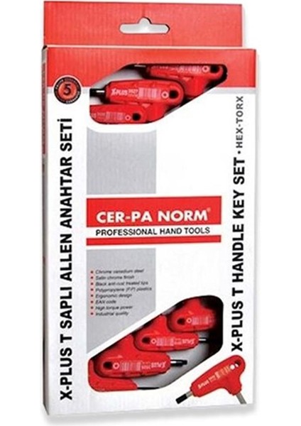 T Saplı Torx Allen Anahtar Seti 7 Parça