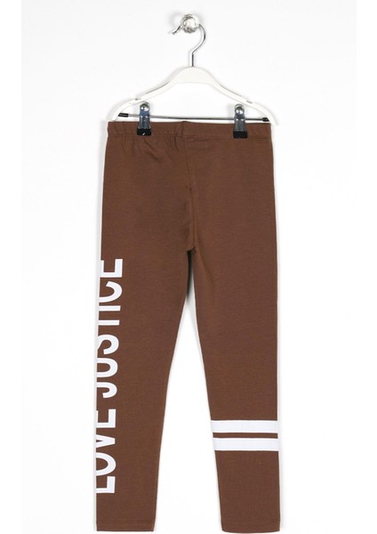 Kahverengi Renk Kız Çocuk Tayt