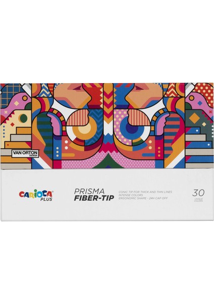 Plus Prısma Fiber Uç Keçeli Boya Kalemi 30'lu (Sert Kutu)