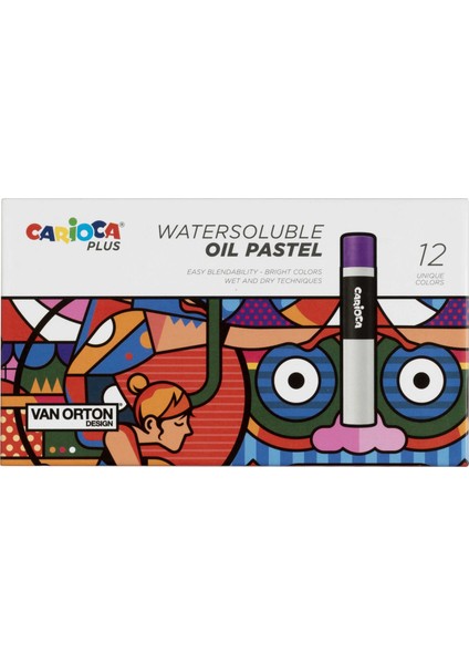 Plus Watersoluble Yağlı Pastel 12'li (Suda Çözünür)