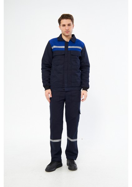Orange Safety Kışlık Takım 7/7 Gabardin %100 Pamuk Lacivert Sax Mavi Robalı