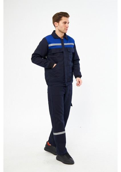 Orange Safety Kışlık Takım 7/7 Gabardin %100 Pamuk Lacivert Sax Mavi Robalı
