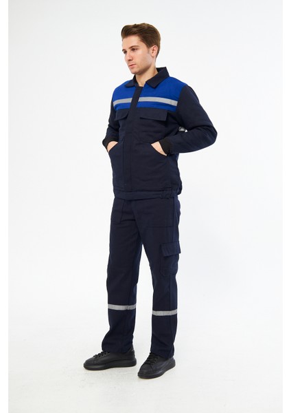 Orange Safety Kışlık Takım 7/7 Gabardin %100 Pamuk Lacivert Sax Mavi Robalı