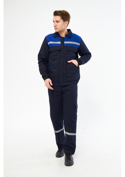 Orange Safety Kışlık Takım 7/7 Gabardin %100 Pamuk Lacivert Sax Mavi Robalı