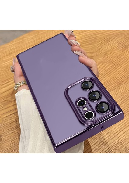 Galaxy S24 Ultra Kılıf 3D Kamera ve Lens Korumalı Arkası Şeffaf Kenarı Renkli Ultra Lüks Razer Platin Silicone Case modelleri