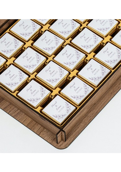 Kişiye Özel Ahşap Kutulu ve Kişiye Özel Madlen Çikolatalı Nişan-Söz Çikolatası 72 Adet fırsatları