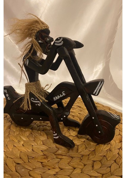 Ahşap Primitif Yamyam Yerli Aborjin Inka Motorlu Harley El Işi Hand Made
