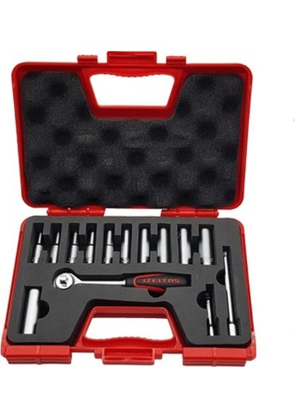 Izeltaş 1/4" Derin Lokma Anahtar Takımı 14 Parça